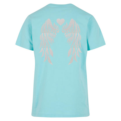 T-Shirt Shirt -  Angel Wings - Druck Weiß Rainbow