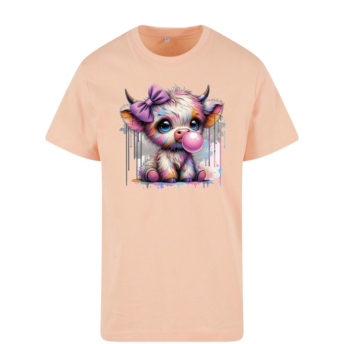 T-Shirt Shirt -   Bubble Kuh Cow Druck - verschiedene Farben zur Auswahl