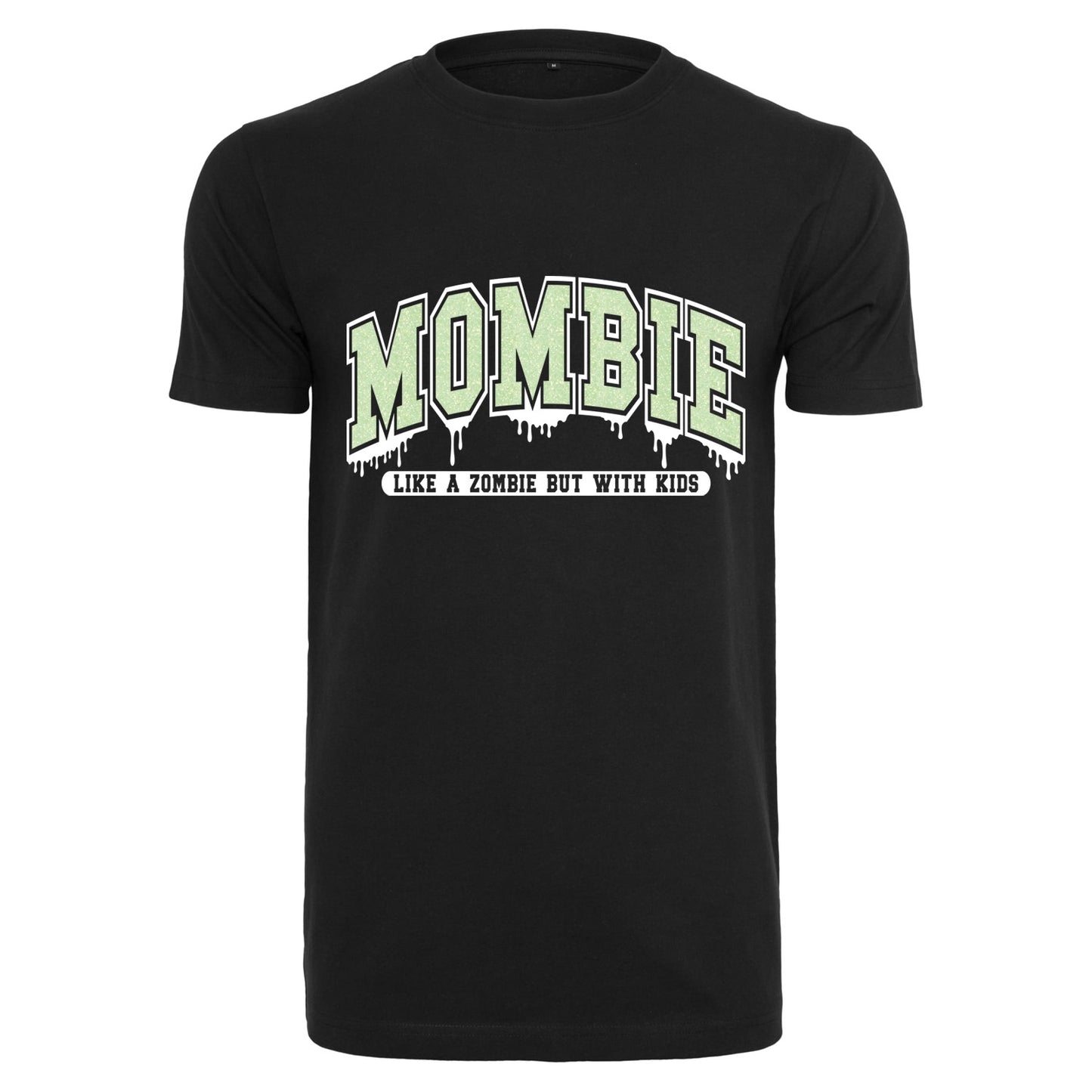 T-Shirt Shirt - Mombie - Druck Glitter Grün