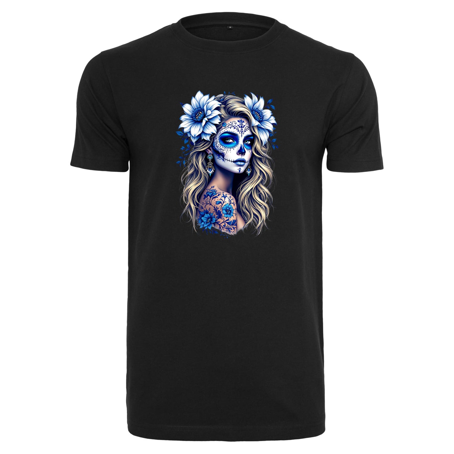 T-Shirt Shirt - La Catrina Blau Flower