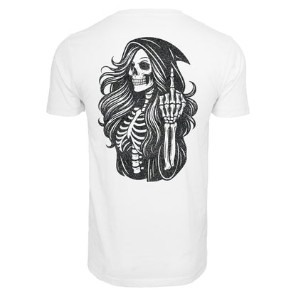 T-Shirt Shirt - Skull Woman Mittelfinger