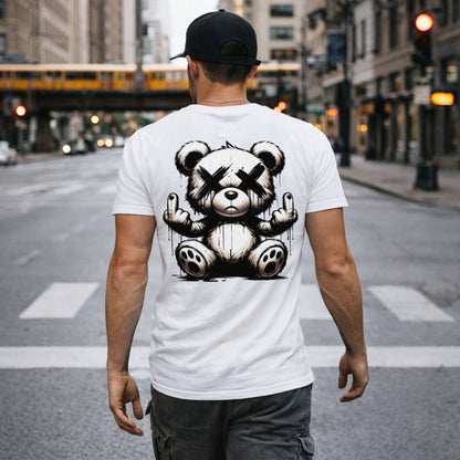 Streetwear T-Shirt Rebel Teddy – Urban Graffiti Bär Backprint