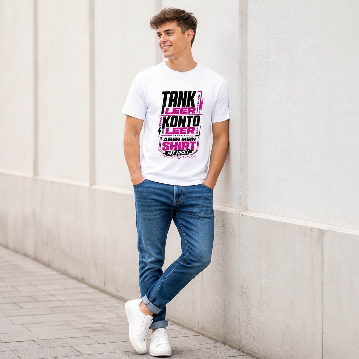 Tank Leer Konto Leer T-Shirt – Weißes Statement Shirt mit Frontprint