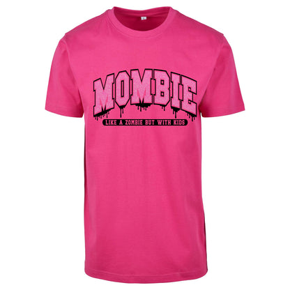 T-Shirt Shirt - Mombie - Druck Neon Glitter Rosa