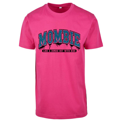 T-Shirt Shirt - Mombie - Druck Glitter Blau
