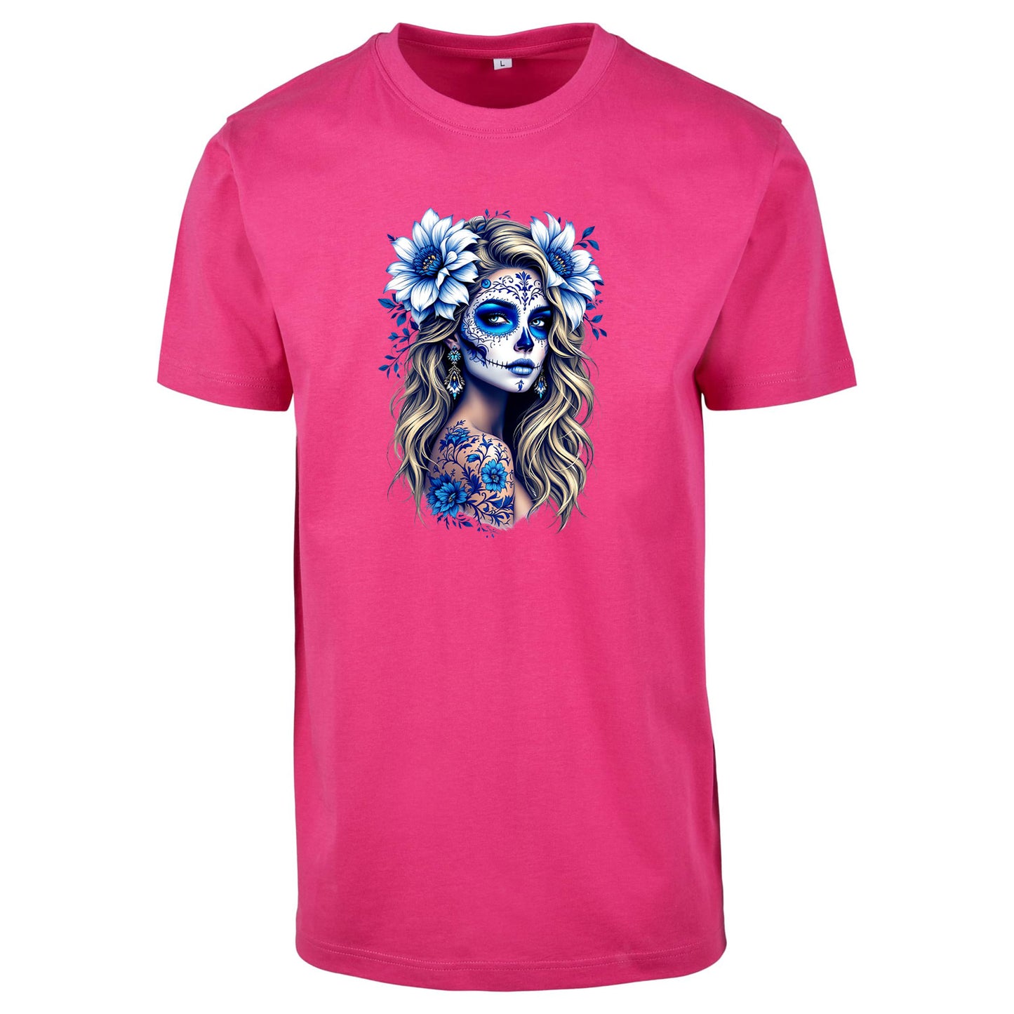 T-Shirt Shirt - La Catrina Blau Flower