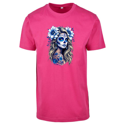 T-Shirt Shirt - La Catrina Blau Flower