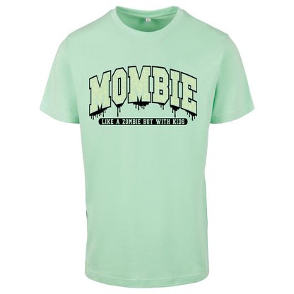 T-Shirt Shirt - Mombie - Druck Glitter Grün