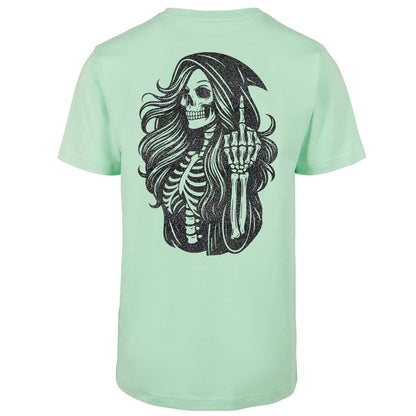 T-Shirt Shirt - Skull Woman Mittelfinger