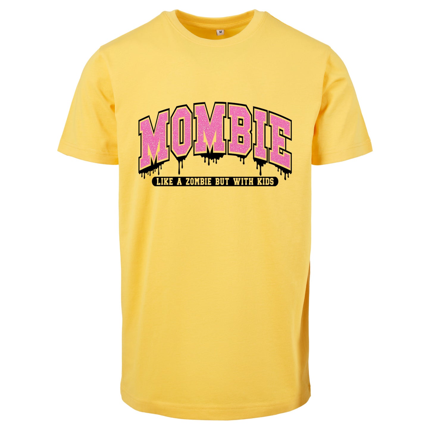 T-Shirt Shirt - Mombie - Druck Neon Glitter Rosa