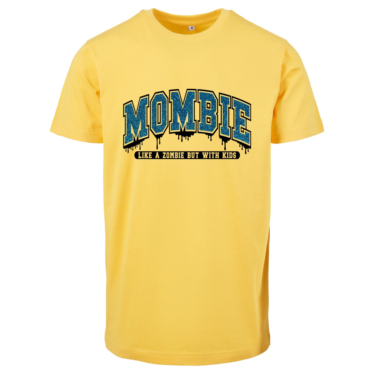 T-Shirt Shirt - Mombie - Druck Glitter Blau