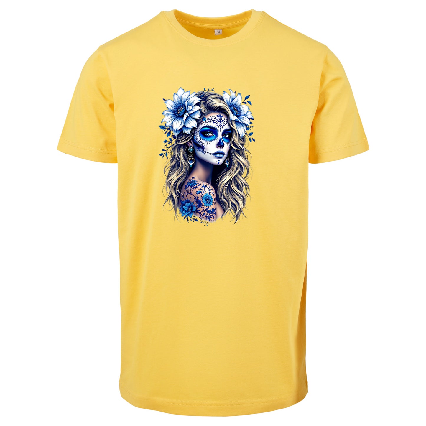 T-Shirt Shirt - La Catrina Blau Flower