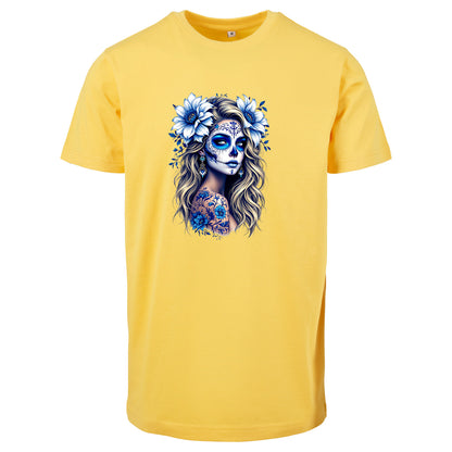 T-Shirt Shirt - La Catrina Blau Flower
