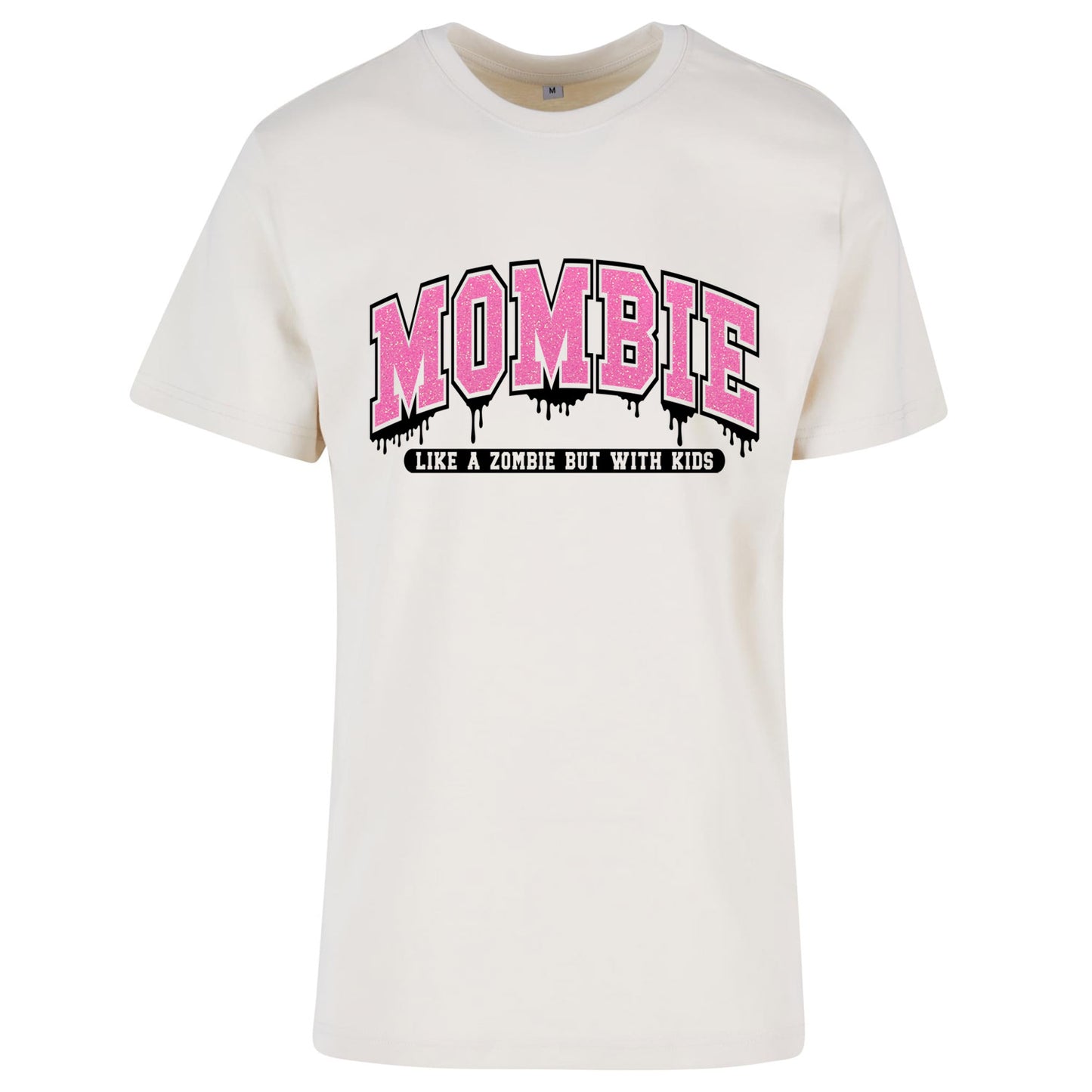T-Shirt Shirt - Mombie - Druck Neon Glitter Rosa
