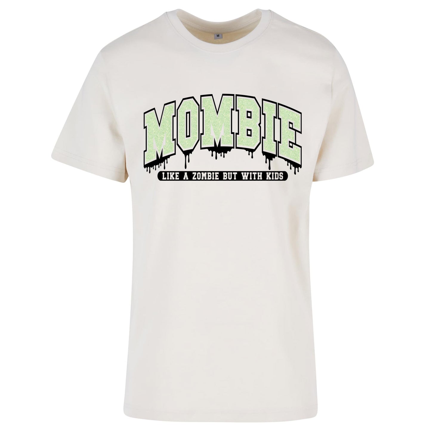 T-Shirt Shirt - Mombie - Druck Glitter Grün
