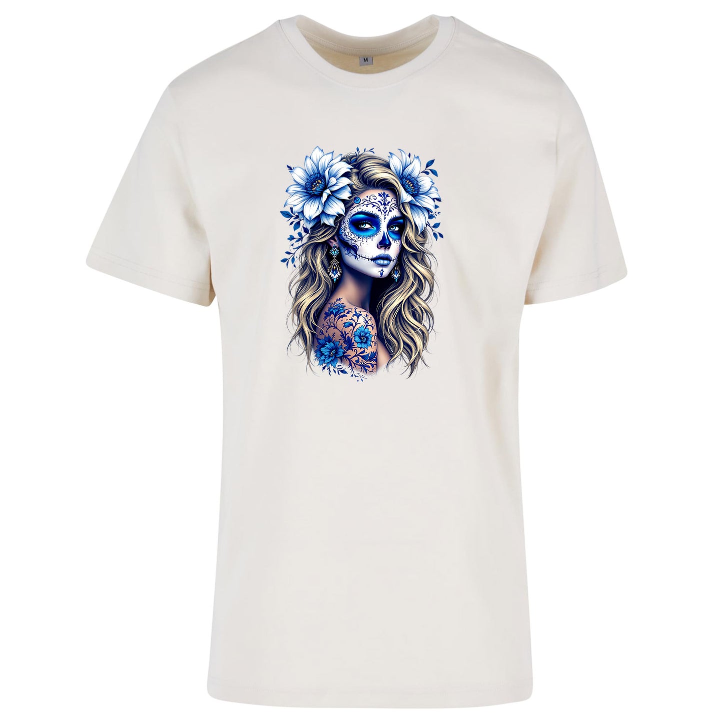 T-Shirt Shirt - La Catrina Blau Flower