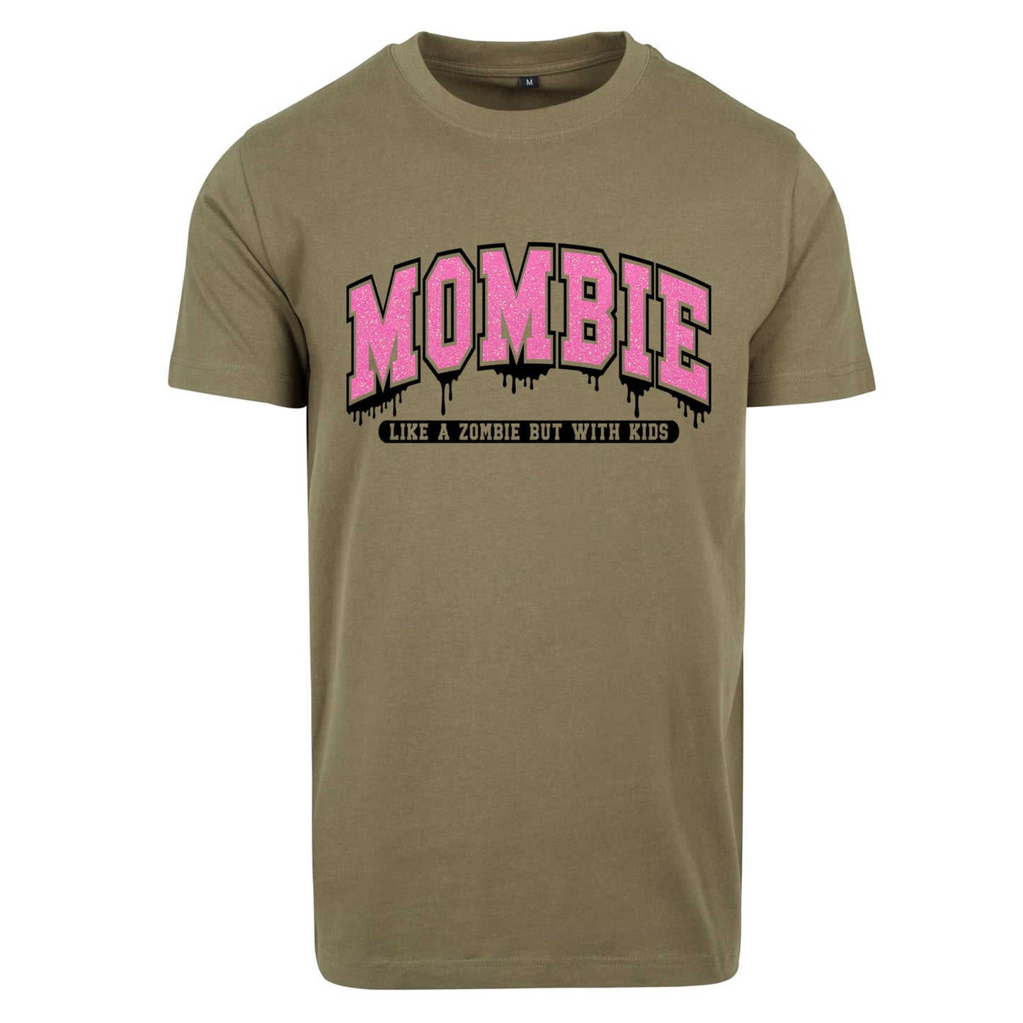 T-Shirt Shirt - Mombie - Druck Neon Glitter Rosa