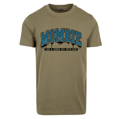 T-Shirt Shirt - Mombie - Druck Glitter Blau