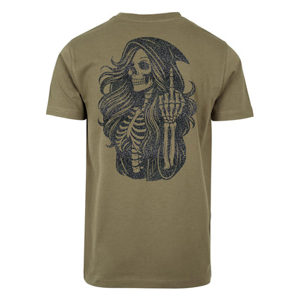 T-Shirt Shirt - Skull Woman Mittelfinger