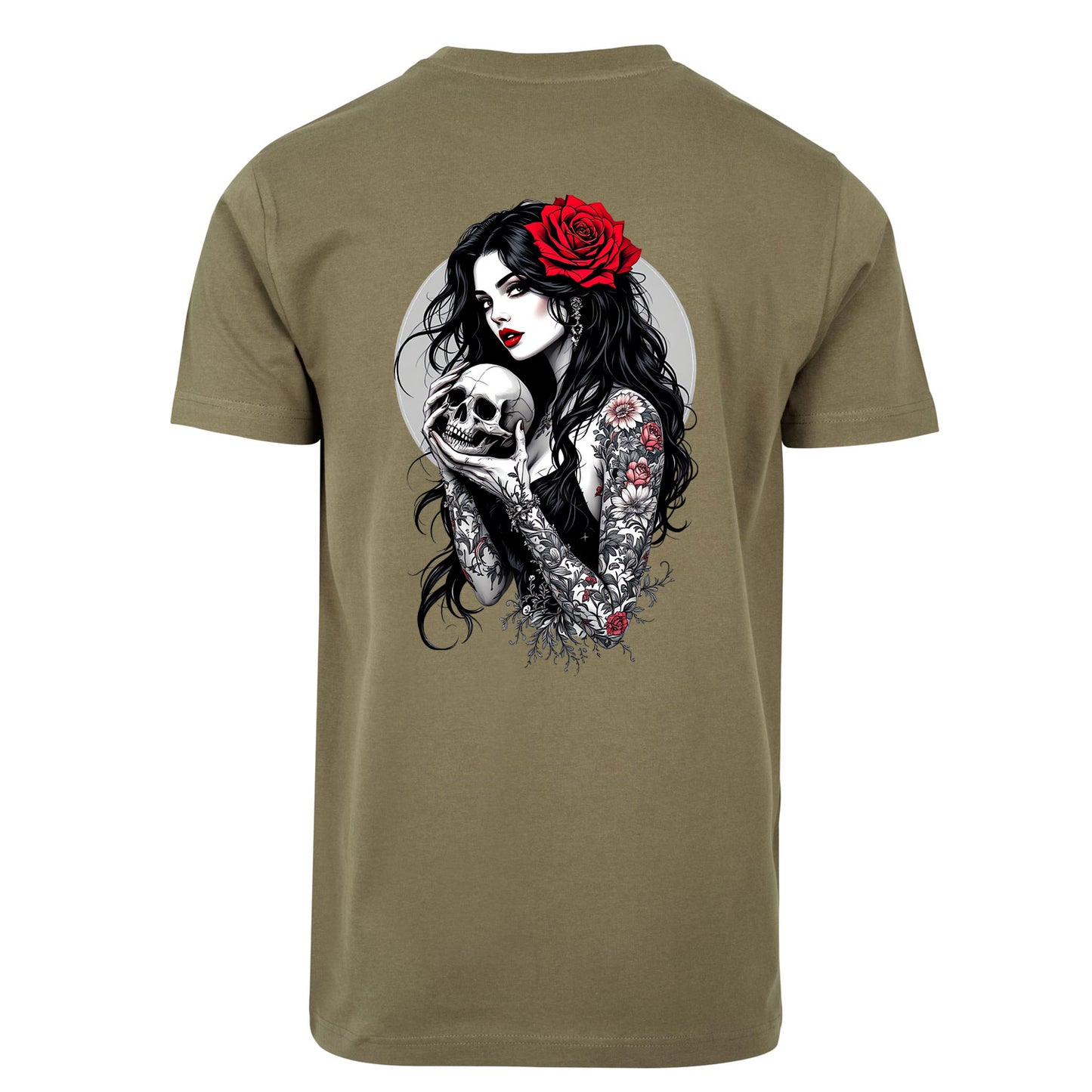 T-Shirt - Gothic Girl with Skull