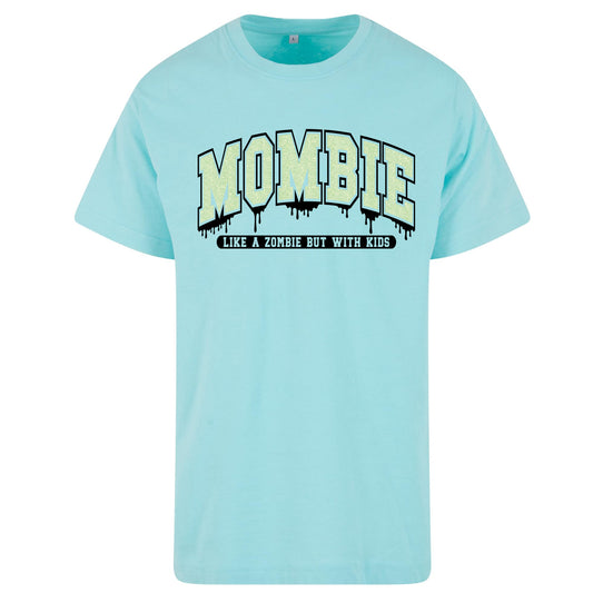 T-Shirt Shirt - Mombie - Druck Glitter Grün