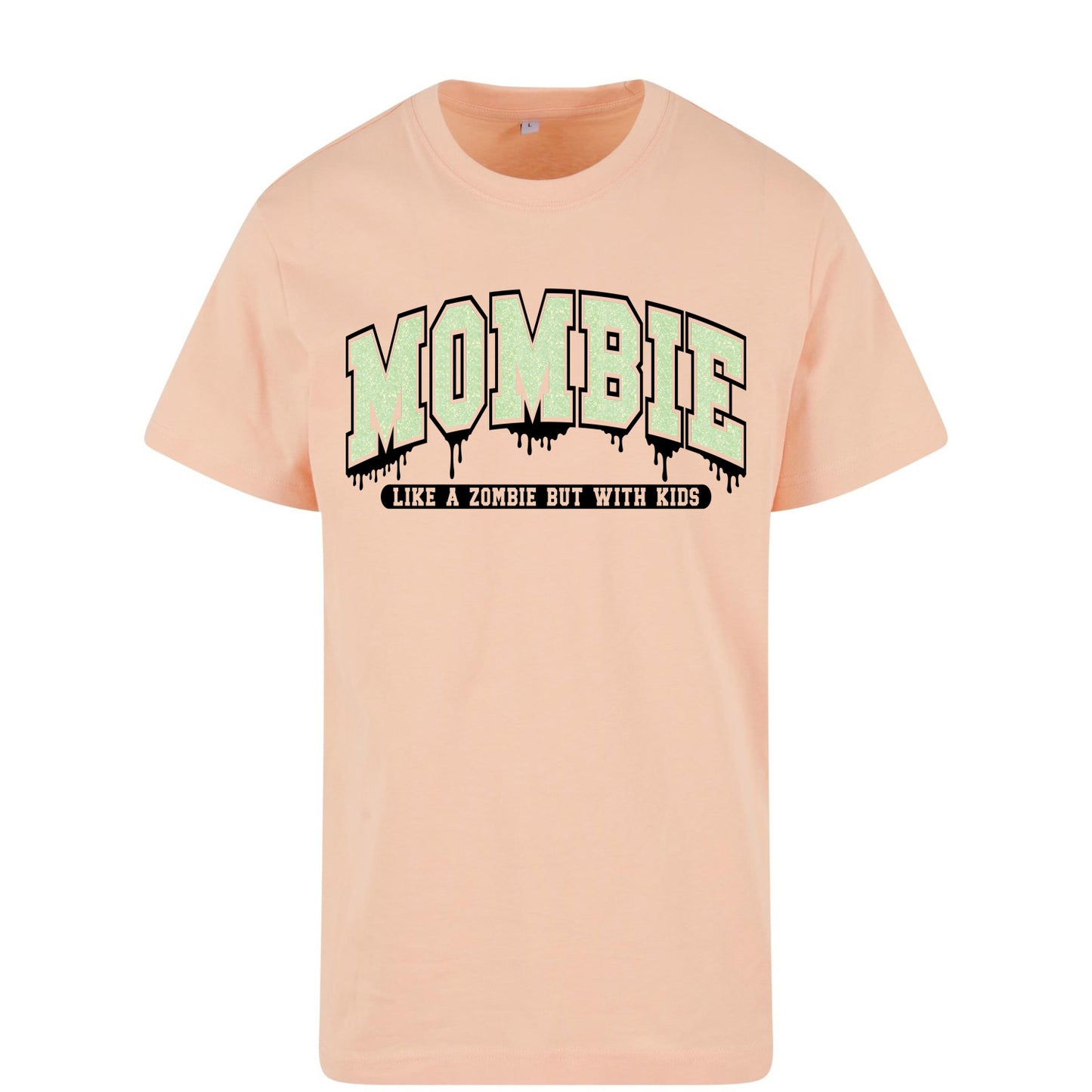 T-Shirt Shirt - Mombie - Druck Glitter Grün