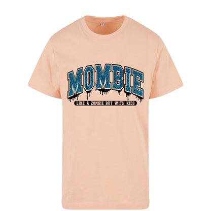 T-Shirt Shirt - Mombie - Druck Glitter Blau