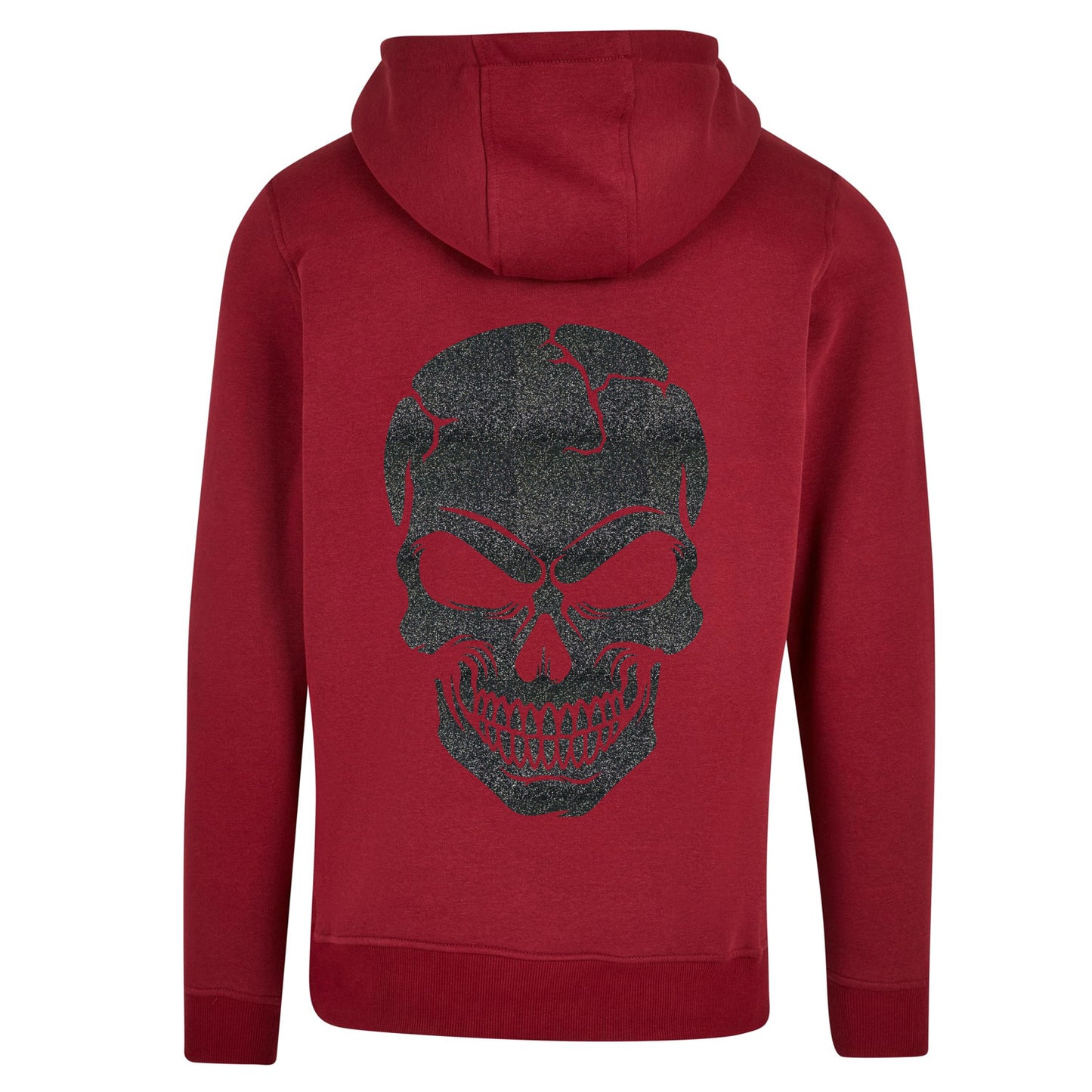 ZIP Hoodie - Skull Head Glitter Schwarz Druck - verschiedene Farben zur Auswahl