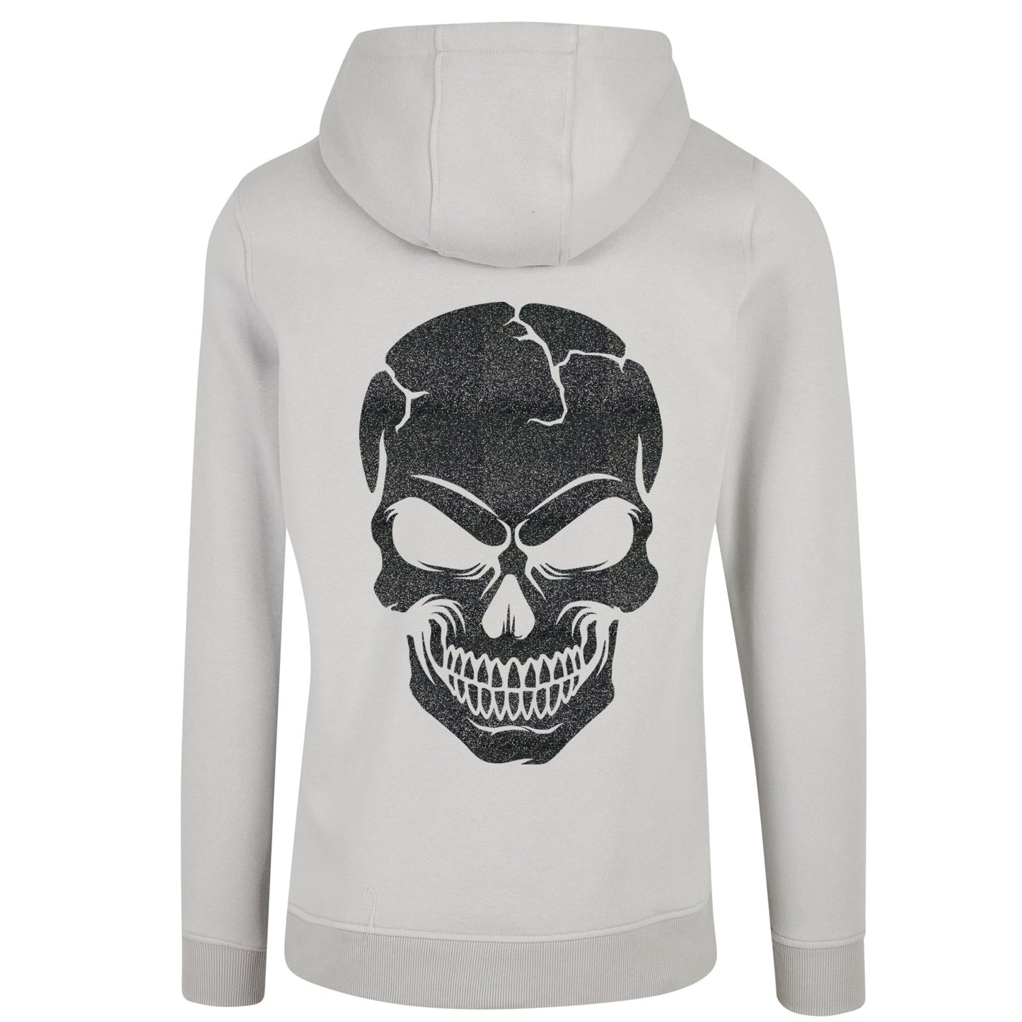 ZIP Hoodie - Skull Head Glitter Schwarz Druck - verschiedene Farben zur Auswahl