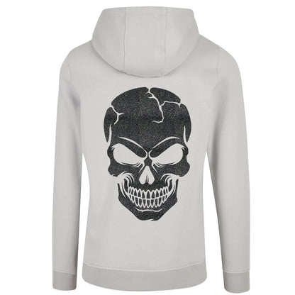 ZIP Hoodie - Skull Head Glitter Schwarz Druck - verschiedene Farben zur Auswahl