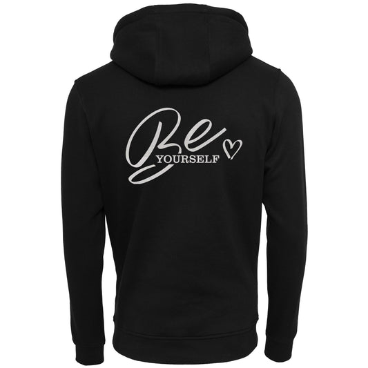 ZIP Hoodie -  Be Yourself - Druck Weiß Rainbow - verschiedene Farben zur Auswahl