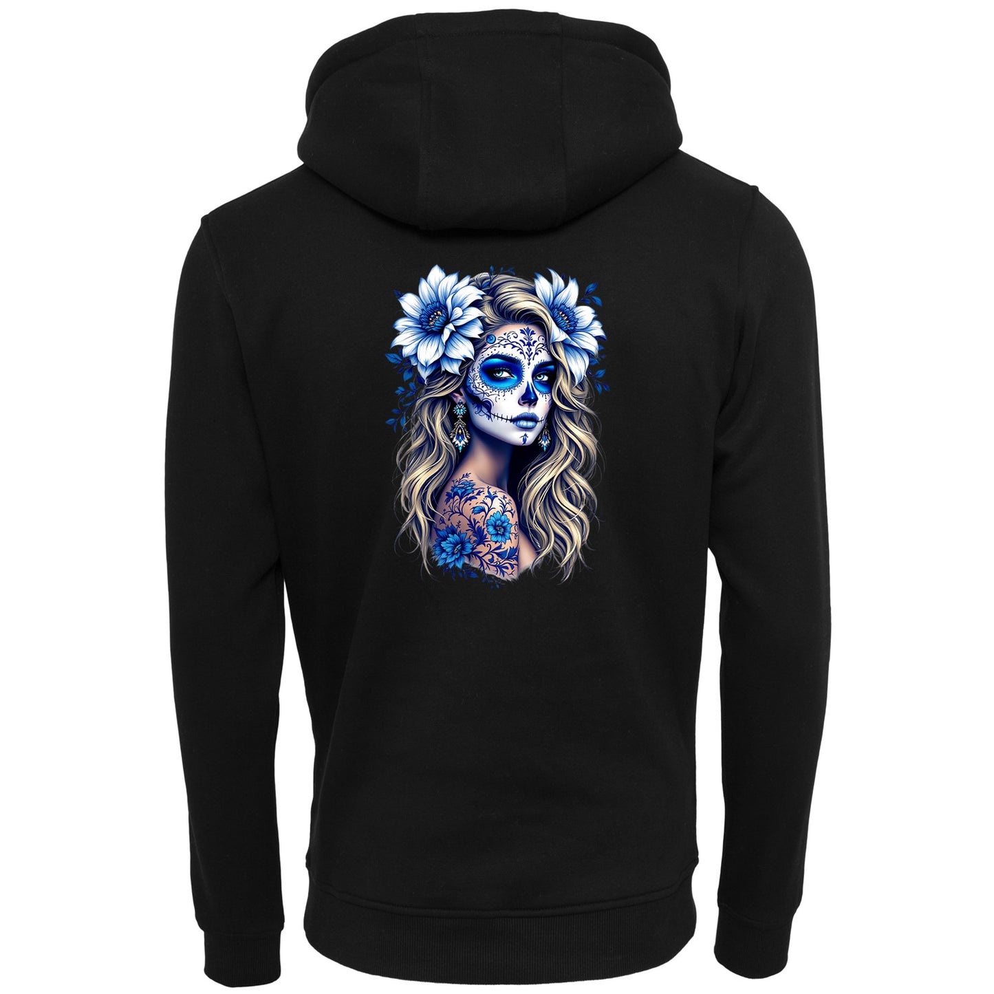 ZIP Hoodie - La Catrina Blau Flower