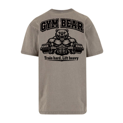 GYM BEAR Heavy Oversized Shirt – Herren Fitness T-Shirt im Acid Washed Look