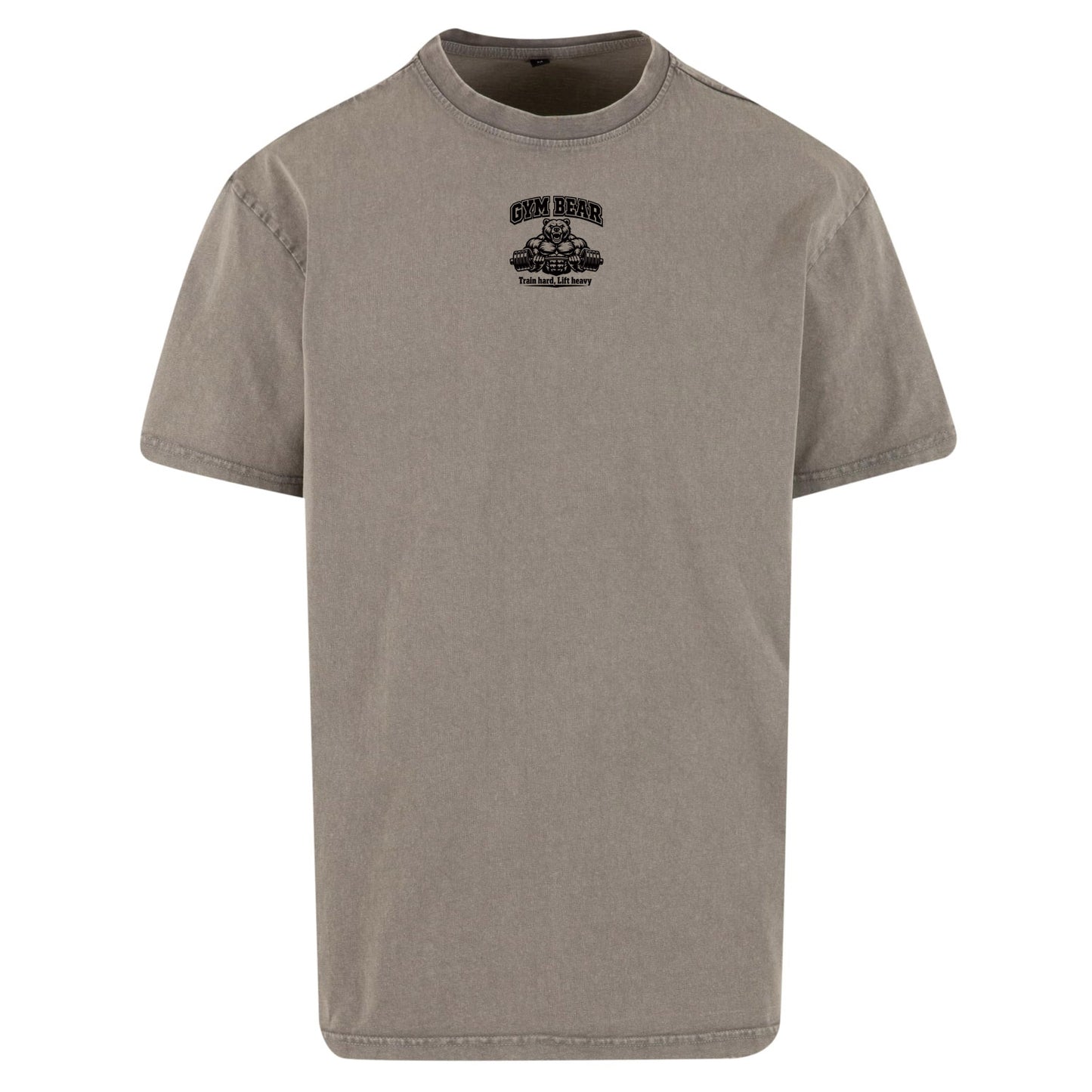 GYM BEAR Heavy Oversized Shirt – Herren Fitness T-Shirt im Acid Washed Look
