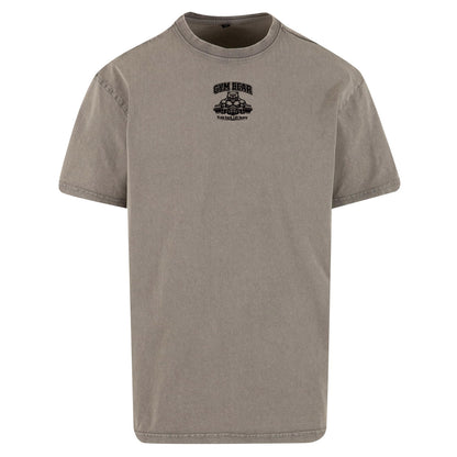 GYM BEAR Heavy Oversized Shirt – Herren Fitness T-Shirt im Acid Washed Look