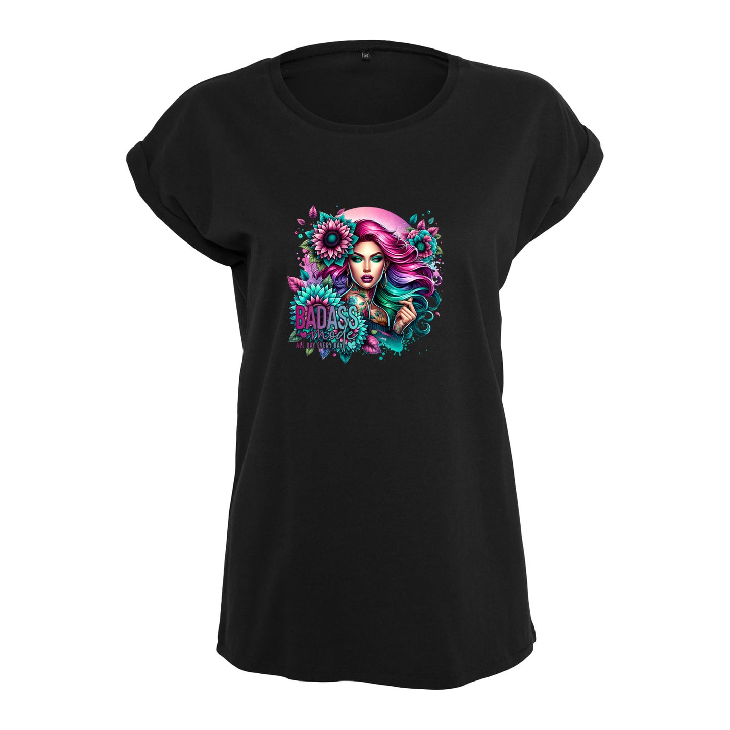 Ladies Extended Shoulder T-Shirt - badass Woman