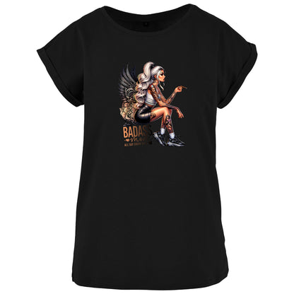 Ladies Extended Shoulder T-Shirt - Badass Mode Woman