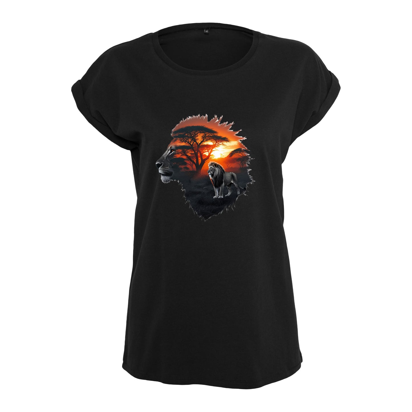 Ladies Extended Shoulder T-Shirt - Löwe - Nicht aufgeben