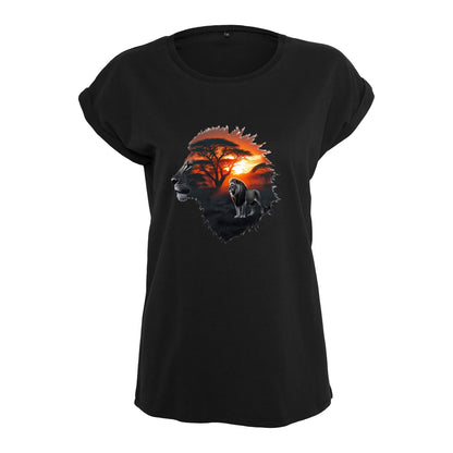 Ladies Extended Shoulder T-Shirt - Löwe - Nicht aufgeben