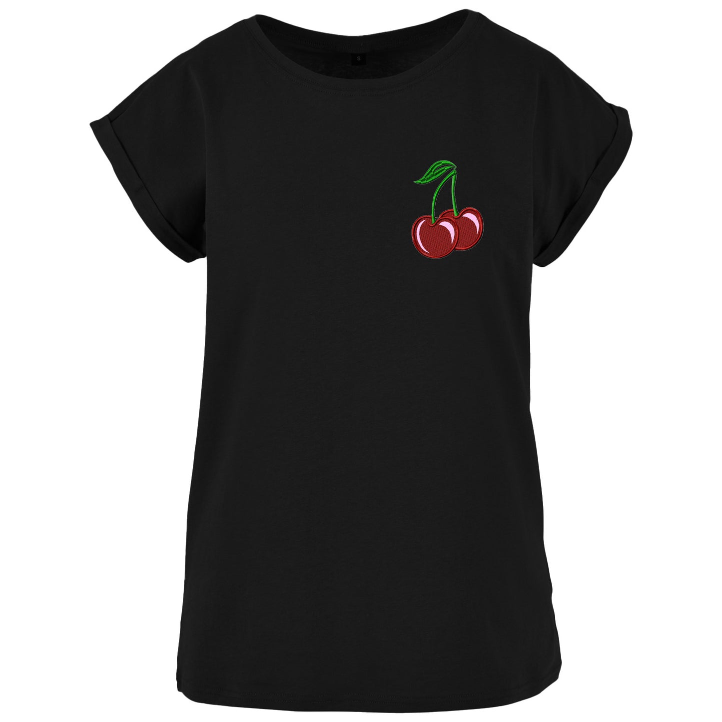 Ladies Extended Shoulder T-Shirt - Kirsche Cherry Stick