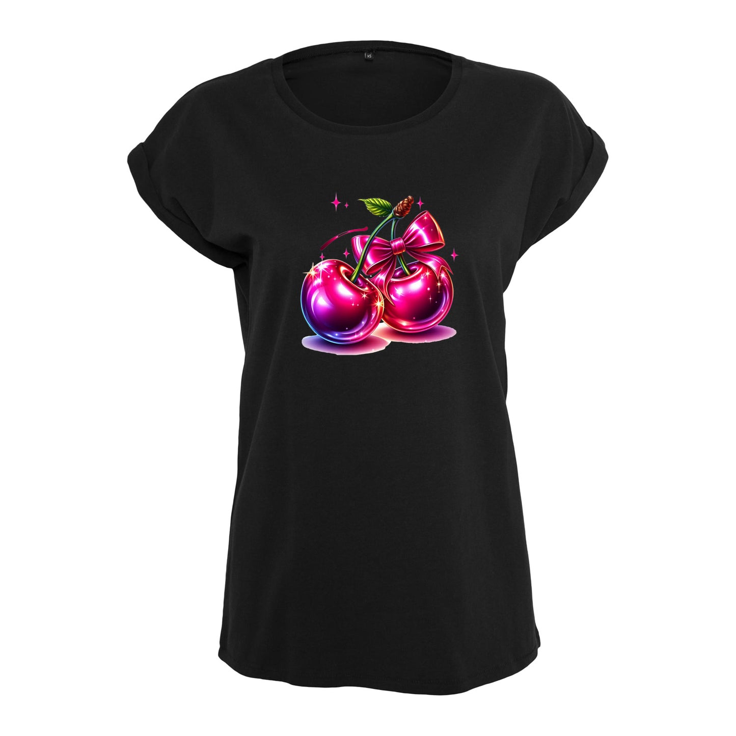 Ladies Extended Shoulder T-Shirt - Pink Cherry Kirsche