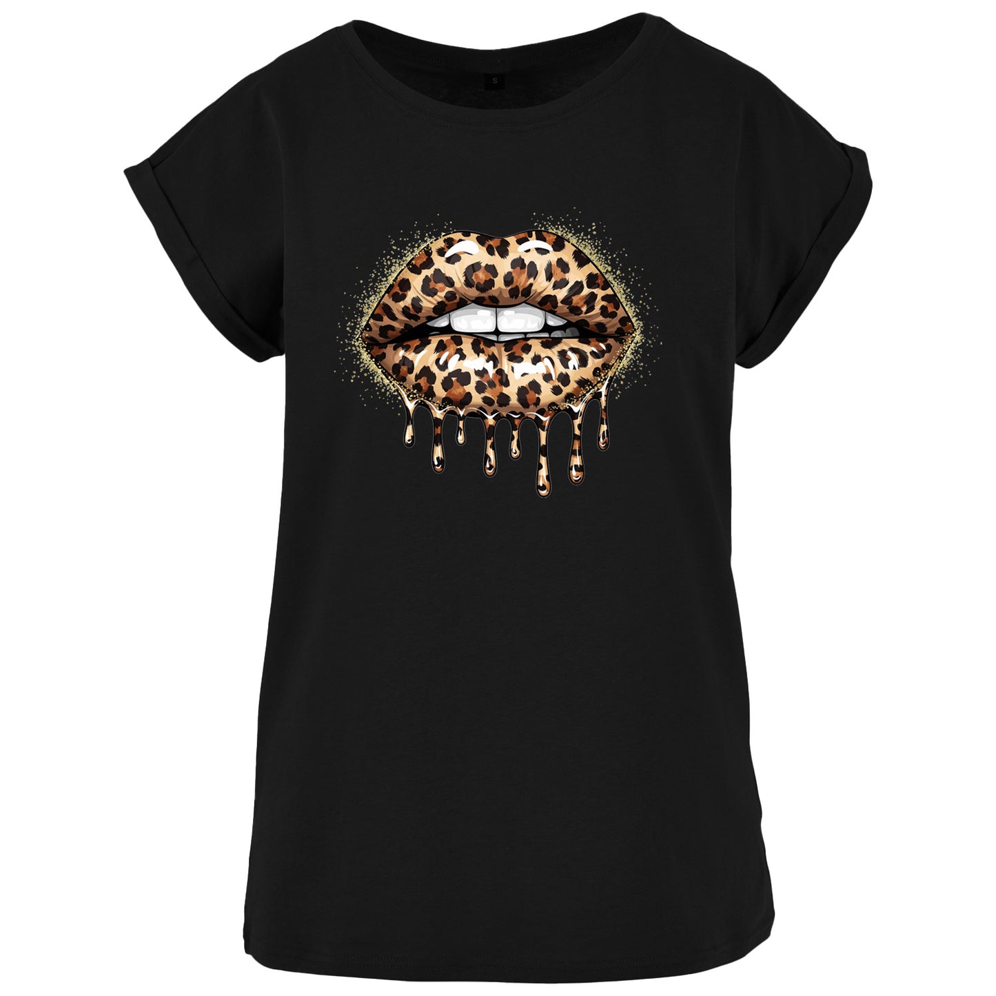 Ladies Extended Shoulder T-Shirt - Leo Lips