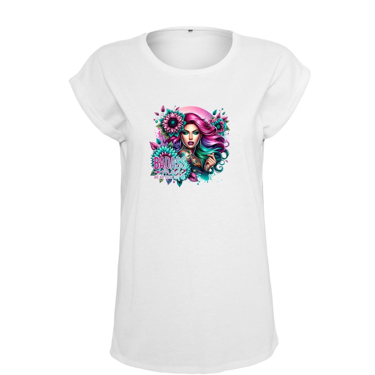 Ladies Extended Shoulder T-Shirt - badass Woman