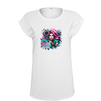 Ladies Extended Shoulder T-Shirt - badass Woman