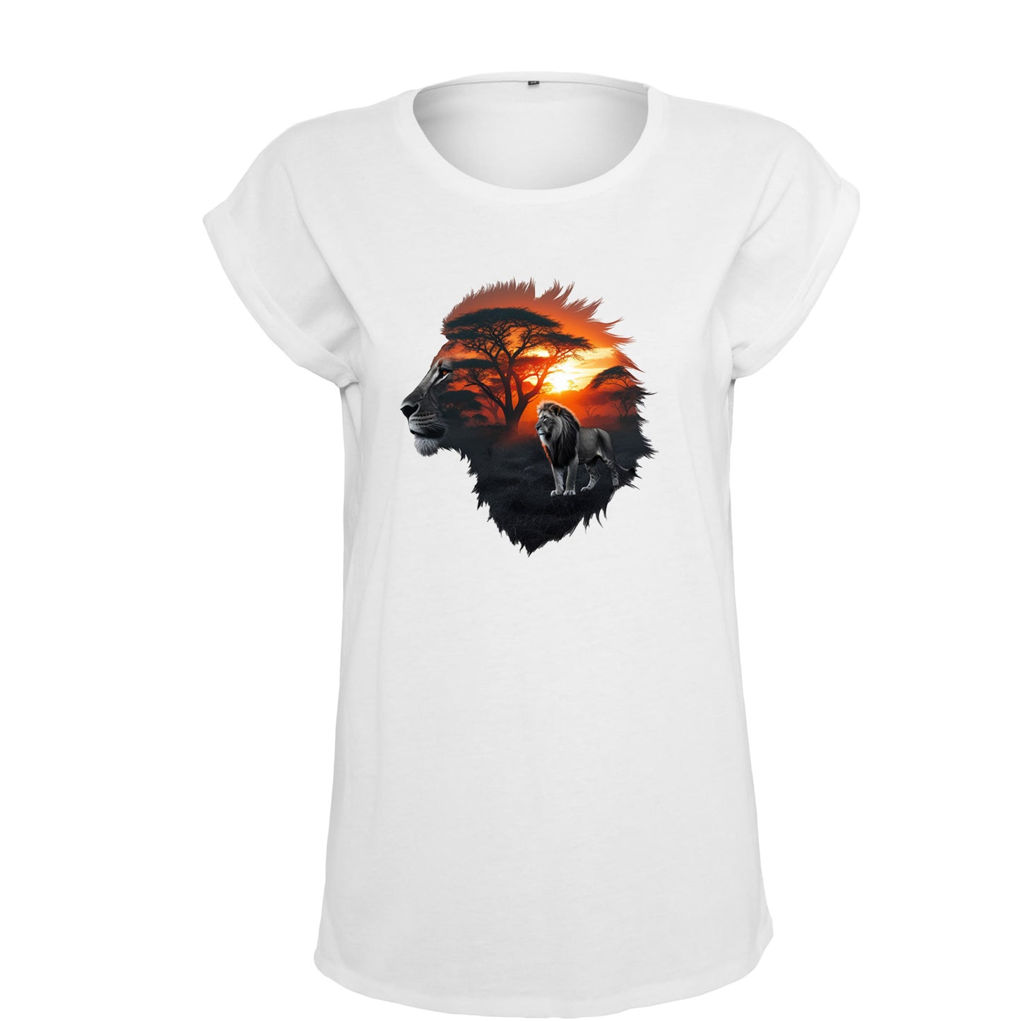 Ladies Extended Shoulder T-Shirt - Löwe - Nicht aufgeben