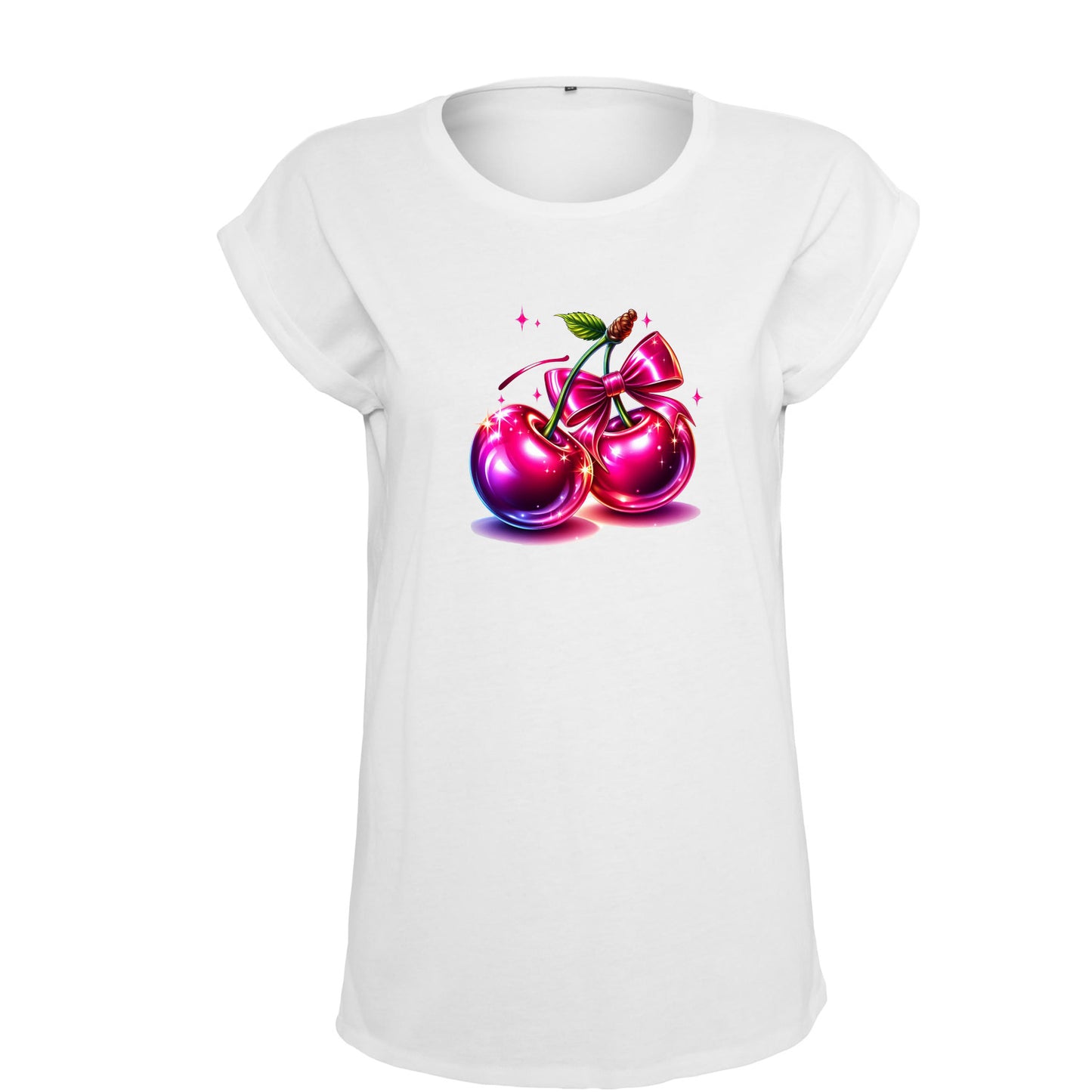 Ladies Extended Shoulder T-Shirt - Pink Cherry Kirsche