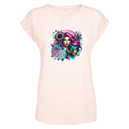 Ladies Extended Shoulder T-Shirt - badass Woman