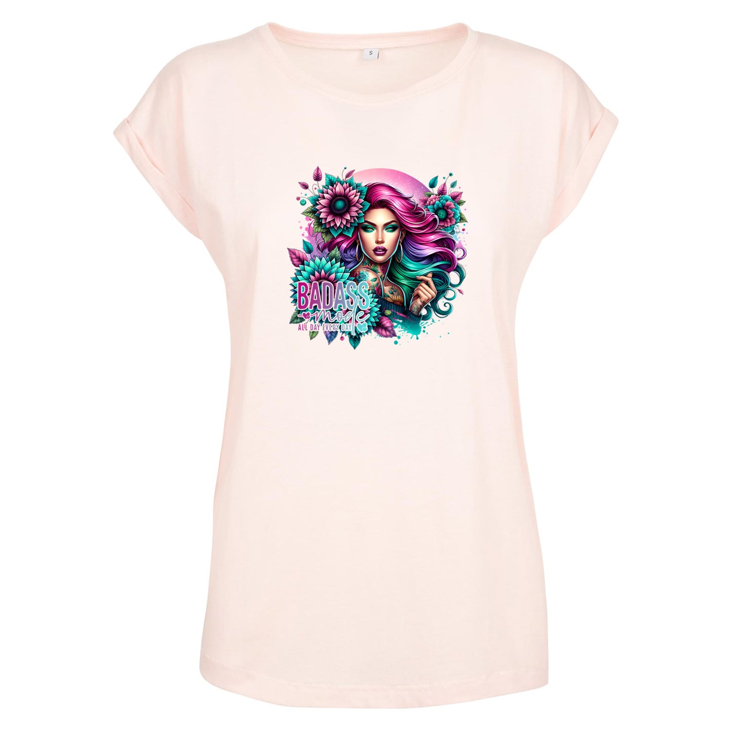 Ladies Extended Shoulder T-Shirt - badass Woman