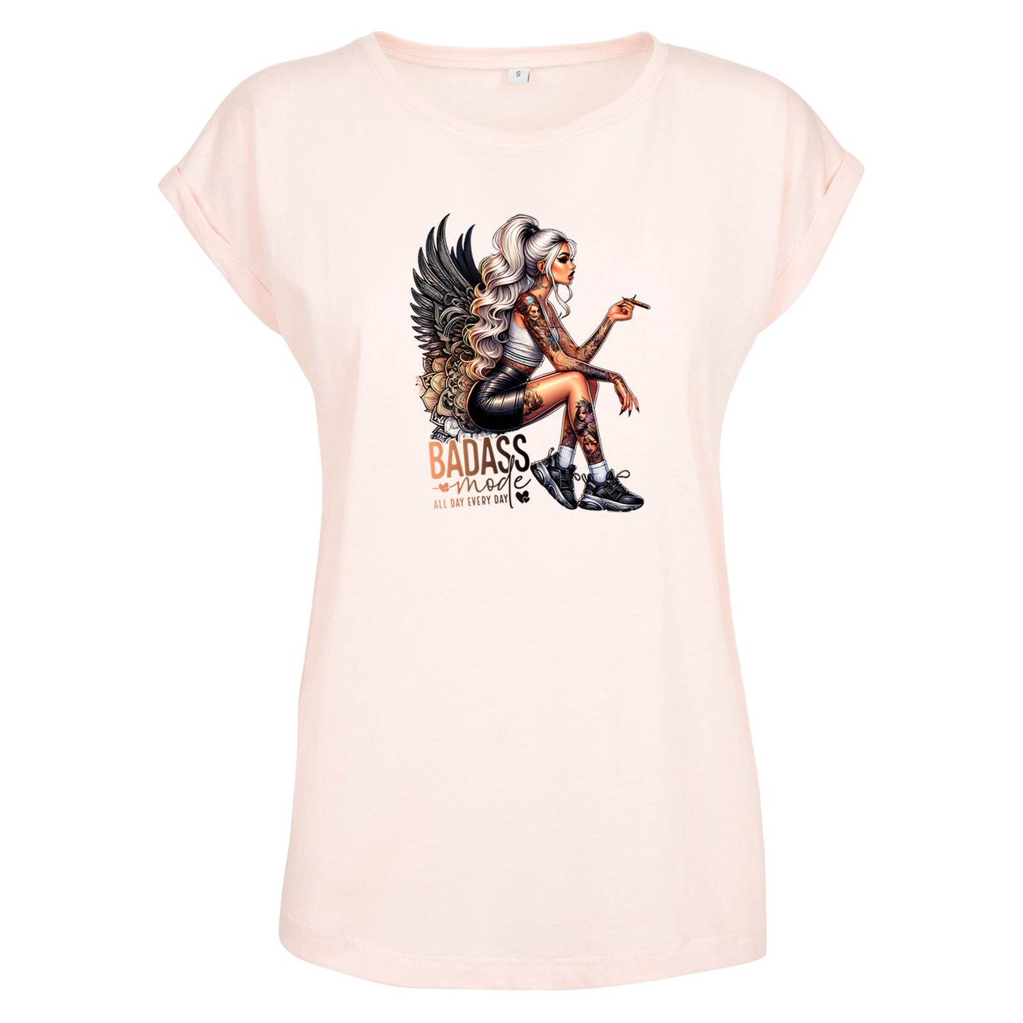 Ladies Extended Shoulder T-Shirt - Badass Mode Woman