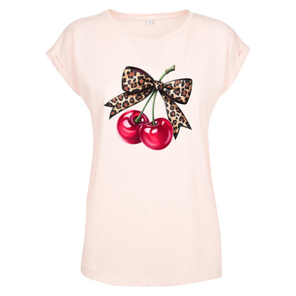 Ladies Extended Shoulder T-Shirt - Hot Cherry